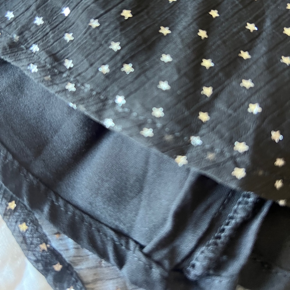 Black  empire waist dress with tiny sliver stars size 1x - Picture 5 of 11